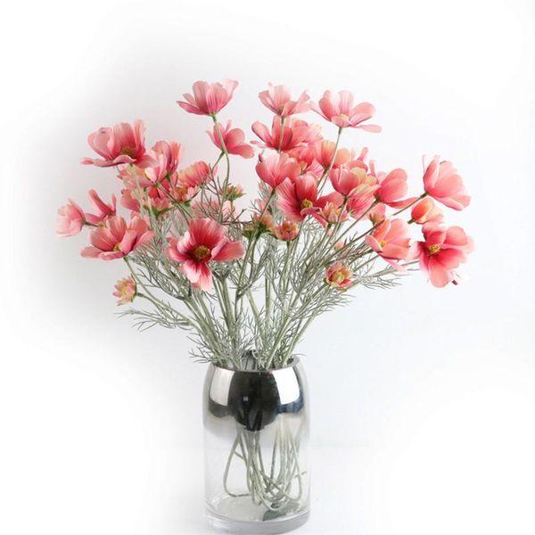 

silk cosmos artificial flowers heads wedding party beauty bouquet home decor decorative & wreaths