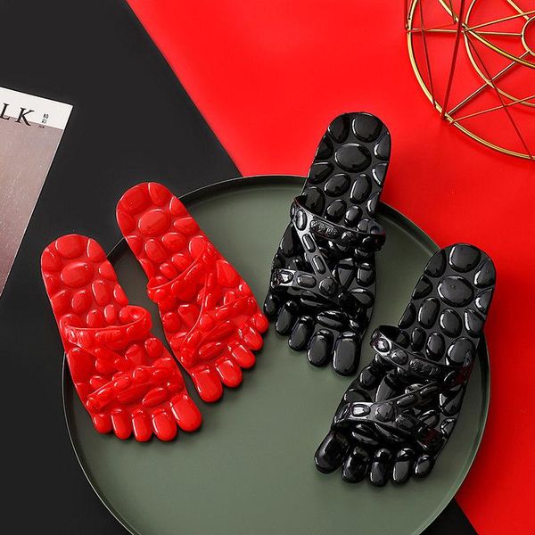 

slippers sole magnetic massage female foot therapy points indoor and outdoor couples home non-slip bathroom, Black