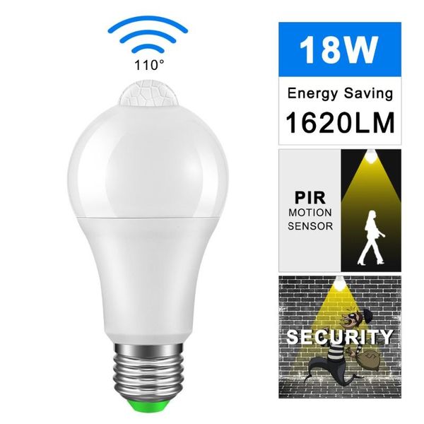 

bulbs pir sensor led e27/b22 12/18w dusk to dawn light bulb day night motion for home lighting