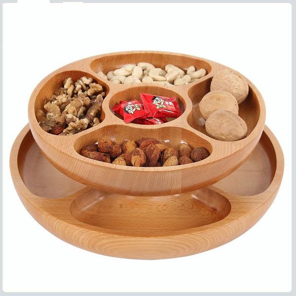 

storage bottles & jars creative beech dried fruit plate japanese-style five-grid snack box candy living room melon and