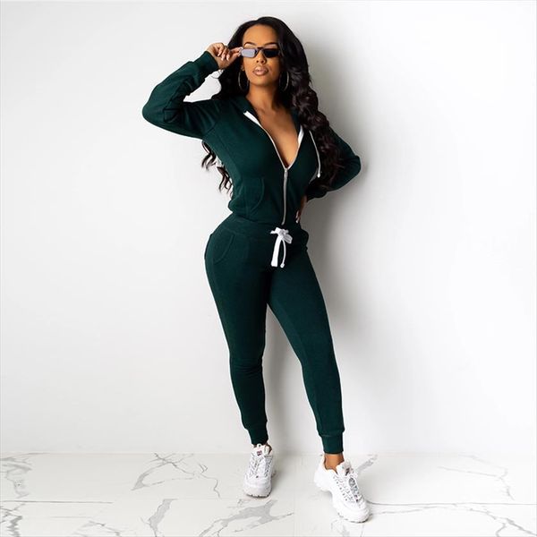 

neon color two piece womens pants set tracksuit long sleeve hooded jacket fitness pant sweatsuit autumn winter sporty outfit, White