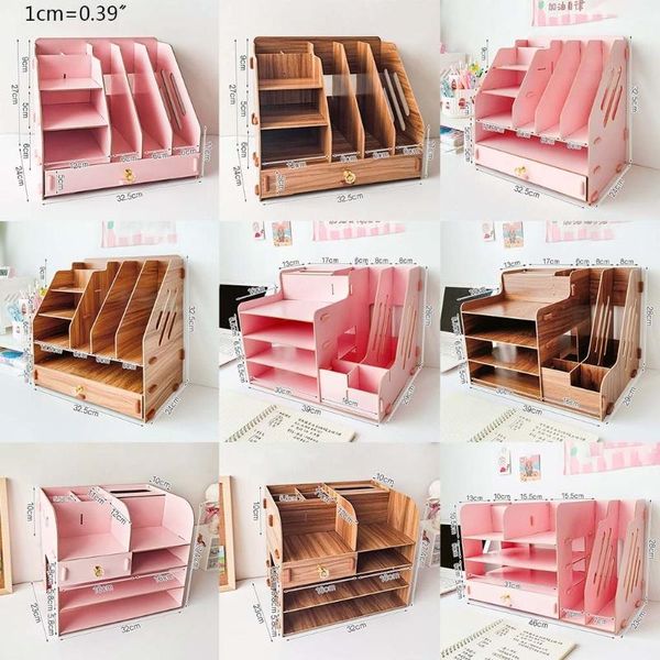 

hooks & rails fiberboard desk organizer multi-functional diy deskpencil holder stationary caddy box storage rack tray shelf with drawer