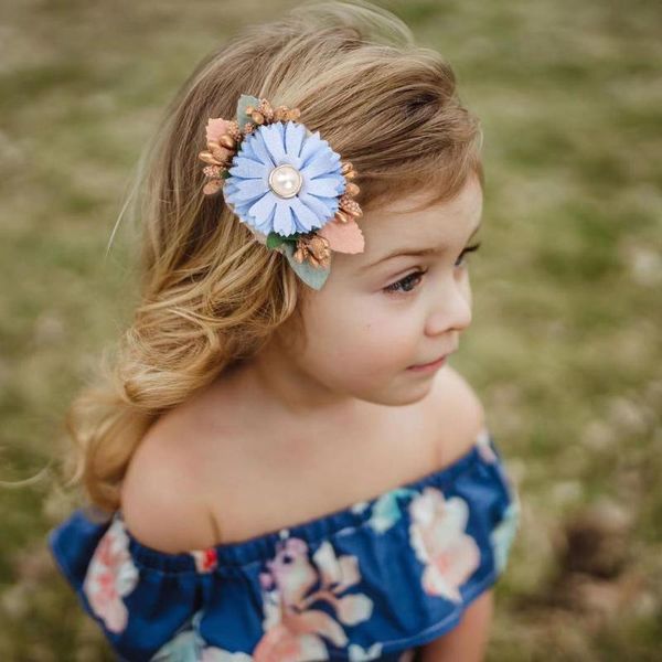 

hair accessories baby girl floral clips headwear, Slivery;white