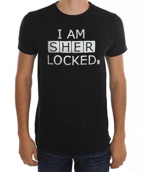 

bbc sherlock i am sherlocked t-shirt nwt licensed & official, White;black
