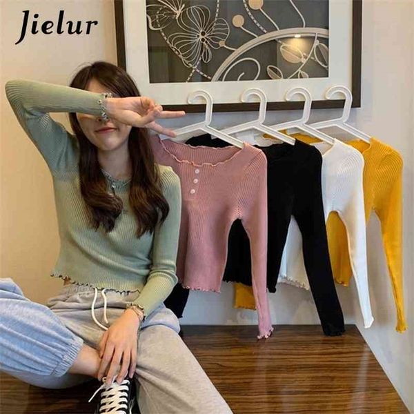 

o-neck pullovers basic chic primer korean pull femme jumper soft slim sweaters autumn winter knitted sweater women 210426, White;black