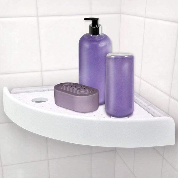 

bathroom storage & organization triangular shower shelf corner bath holder organizer rack white wall mount can csv