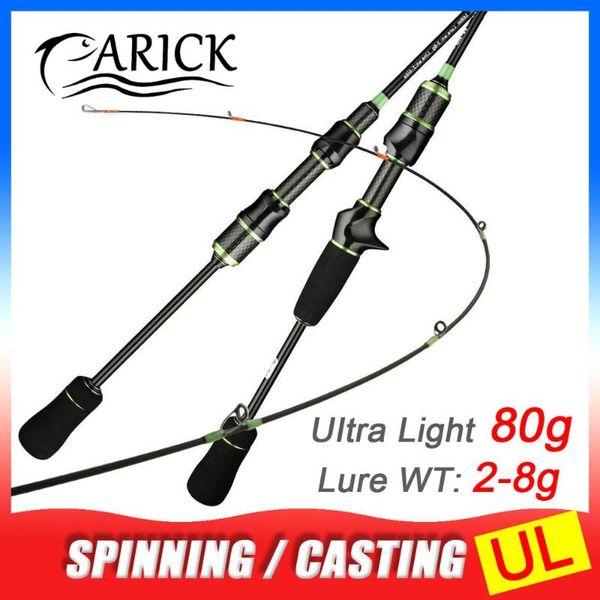 

80g carbon ul spinning rod 1.68m 1.8m ultra light 2 section casting baitcasting fishing lure 2-8g pesca boat rods