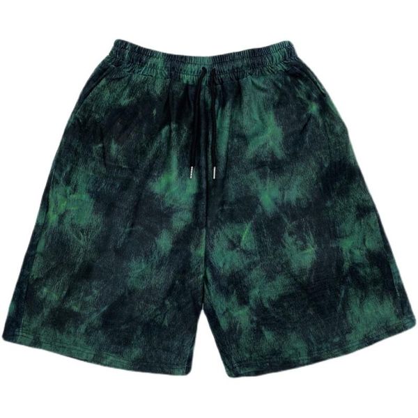 

women's shorts tie dyed green wide leg women techwear summer casual pant, White;black