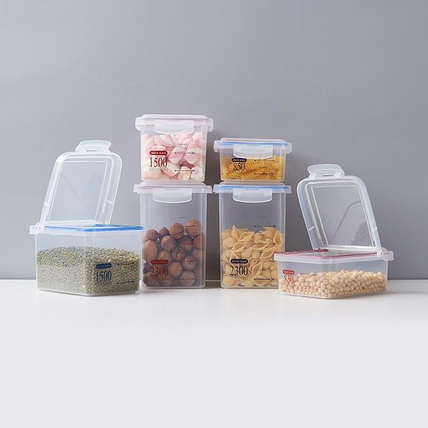 

storage bottles & jars sealed jar transparent plastic kitchen spice food nuts coffee beans home grains cereals box