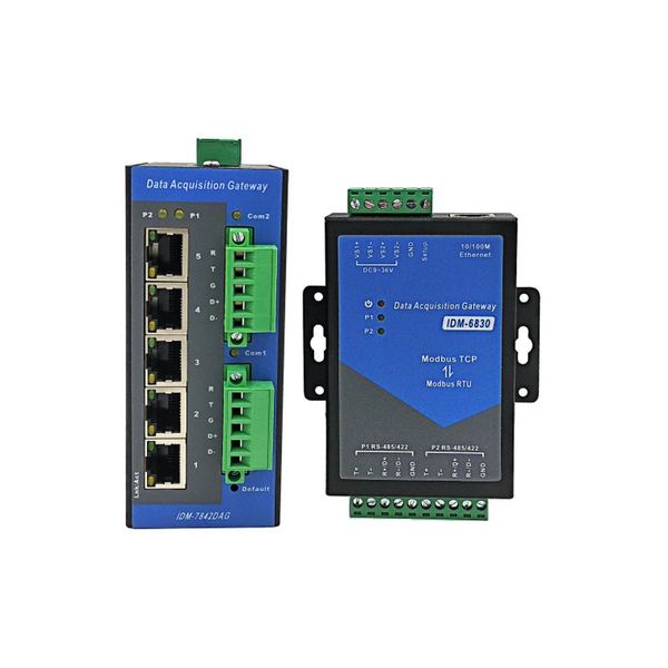 

smart home control idm-7842dag intelligent acquisition gateway 2 channel serial module rtu to modbus tcp with ethernet port dual power