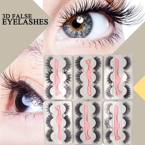 

false eyelashes 3 pairs nagaraku lashes of imitation mink thick 3d fake
