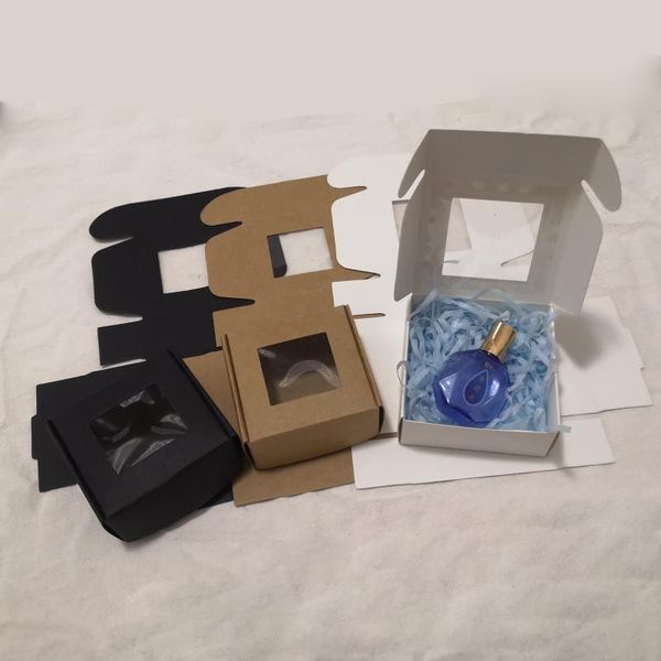 

gift wrap 5pcs transparent pvc window soap boxes kraft paper box jewelry packaging wedding favors candy