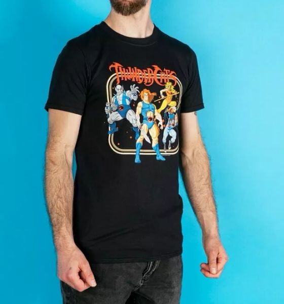 

official men's black retro thundercats group t-shirt, White;black