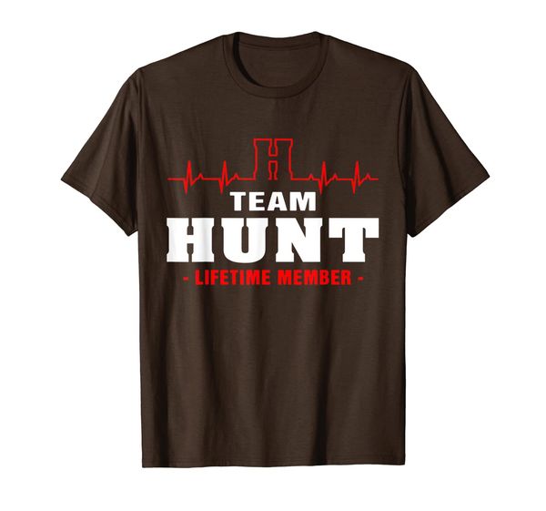 

team hunt lifetime member shirt surname, last name gift t-shirt, White;black