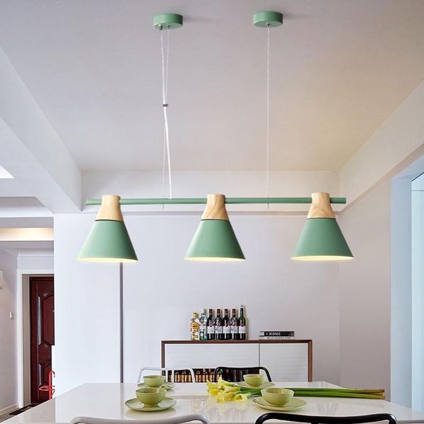 

pendant lamps nordic simple personality 3 lights solid wood chandelier e27/e26 bar coffee creative iron restaurant living room color led fix