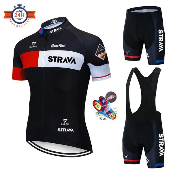 

summer cycling set 2021 strava men bicycle jerseys breathable mountain bike clothing maillot ropa ciclismo jersey racing sets, Black;blue