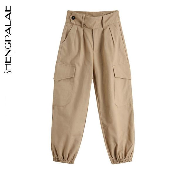 

women's pants & capris shengpalae 2021 spring vintage patchwork joggers sweatpants harajuku woman trousers elastics loose high waist za, Black;white