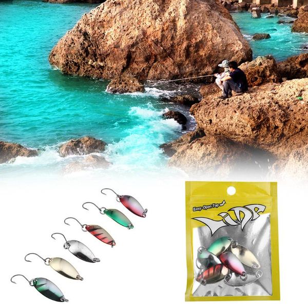 

6pcs sequin spoon fishing lure trout blinker hard bait single hook outdoor sea carp circle set accessories hooks