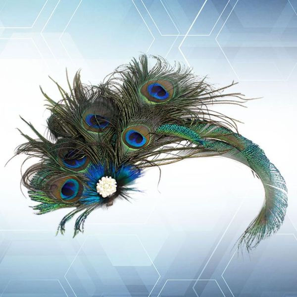 

hair clips retro vintage feather woman decoration accessories hairpin (green)