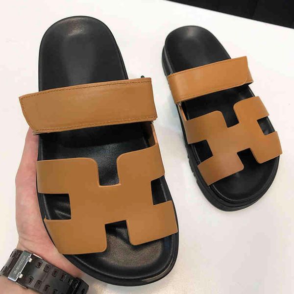 

slipper summer h-drag men and women wear leather for casual coupleszly bj5j, Black