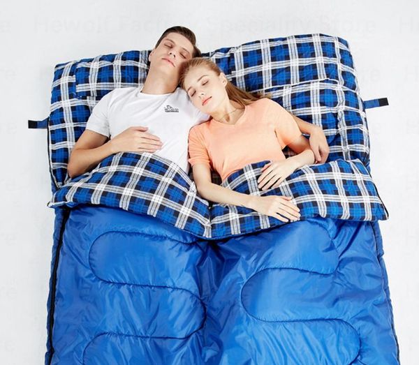 

sleeping bags hewolf camping winter bag double persons envelope type detachable thickened comfort big space