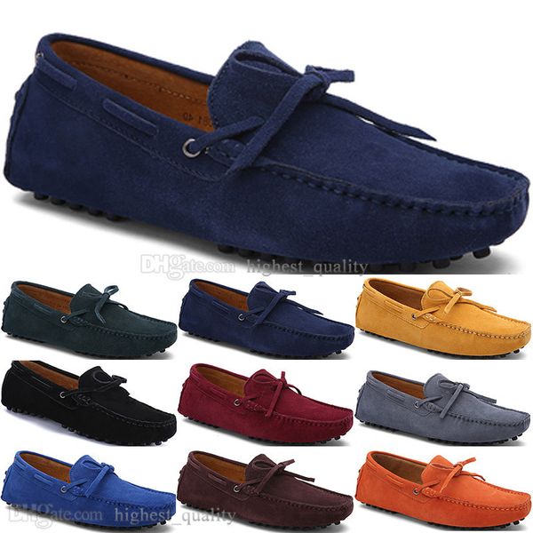 198 New Fashion uomo Scarpe casual Pelle stile britannico primavera Coppia autentico piselli Scrub uomo Drive Lazy man copriscarpe outdoor confortevole traspirante nero giallo