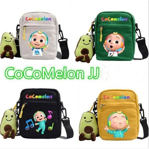 

28 styles cocomelon jj fanny pack bags kids cute cartoon crossbody with plush doll pendant key holder shoulder bag travel sport tote