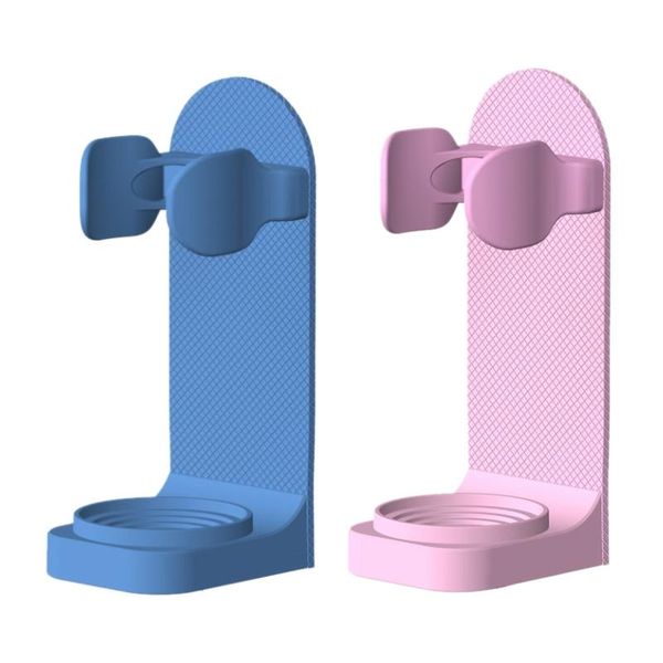 

toothbrush holders 2 pcs electric holder wall mount elastic hold protect handle save space keep dry blue & pink