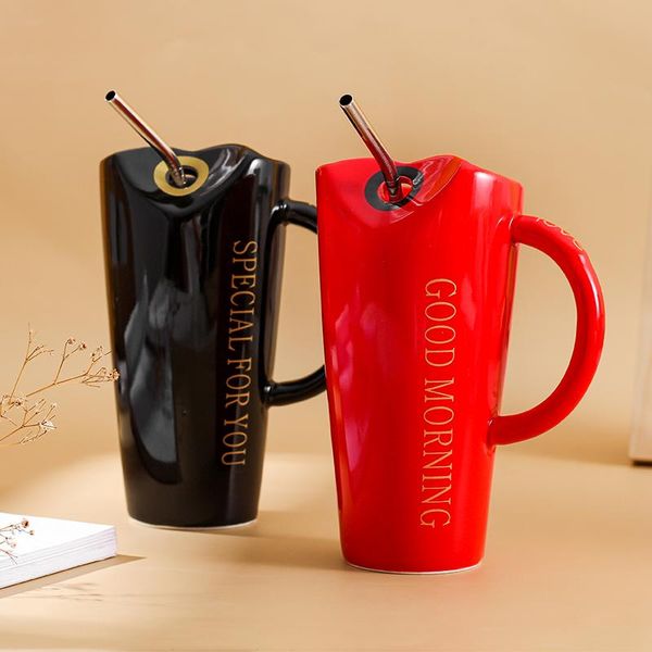 

mugs creative ceramic sippy cup with handle nordic mug lovers soymilk milk heat resistant to high temperature