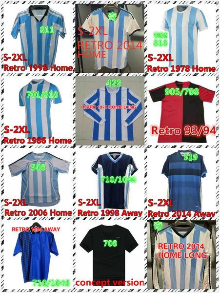 

stock quality in 1978 1986 maradona home soccer jersey retro version 86 78 caniggia football shirt batistuta, Black