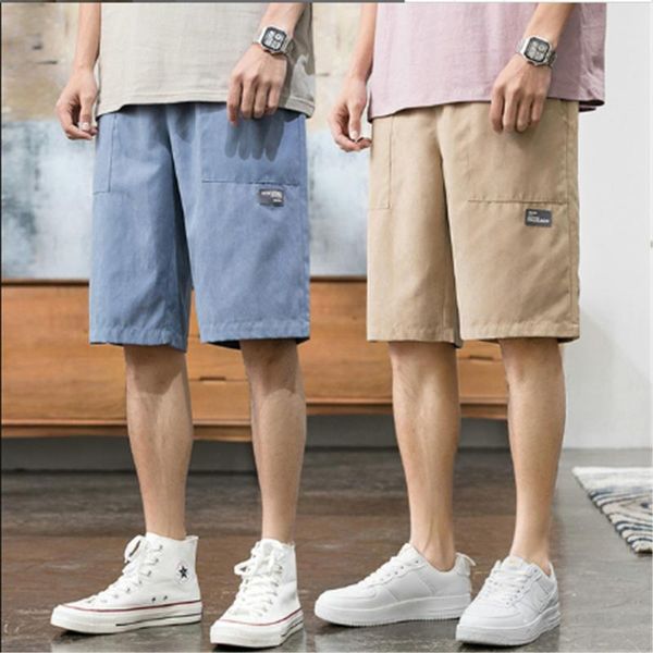 

summer tooling casual shorts men's five-point pants thin section outer wear loose, White;black