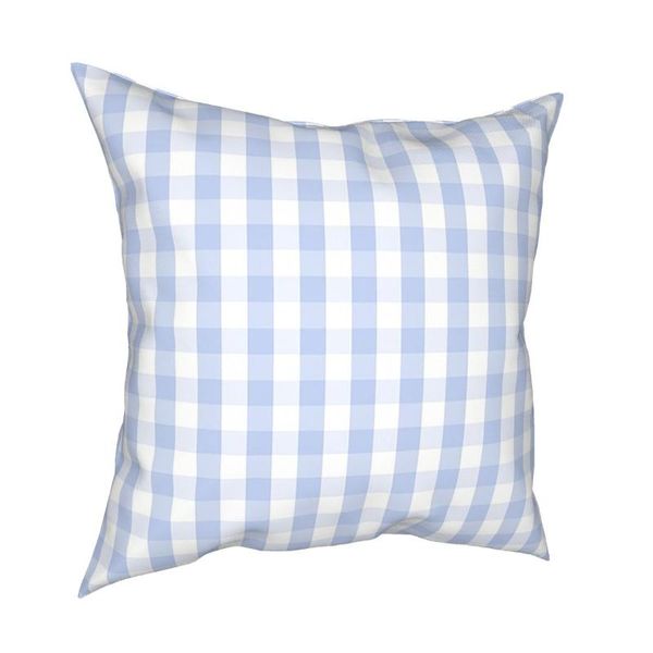 

blue mini gingham plaid pillowcase decoration cushion cover throw pillow for home polyester double-sided printing novelty cushion/decorative