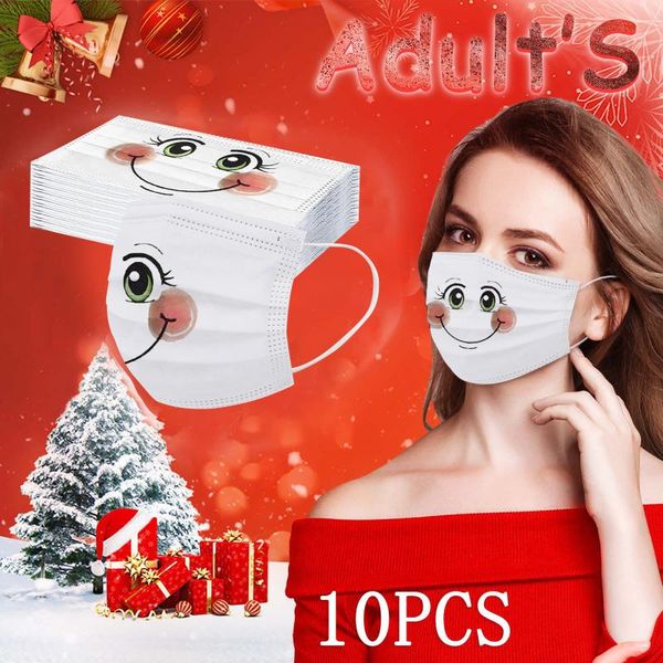 

party favor 10pcs christmas disposable face mask mascarilla navidad mascarillas breathable for halloween cosplay