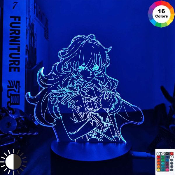 

night lights miflame 3d led light lamp genshin impact diluc acrylic game