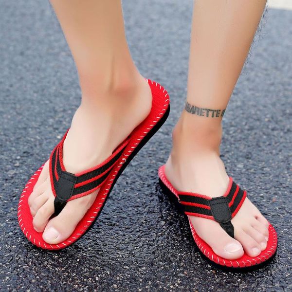 

slippers summer leisure mens flats open toe non-slip sandals house slipper flip flops beach shoe zapatillas casa hombre pantoufles a50, Black