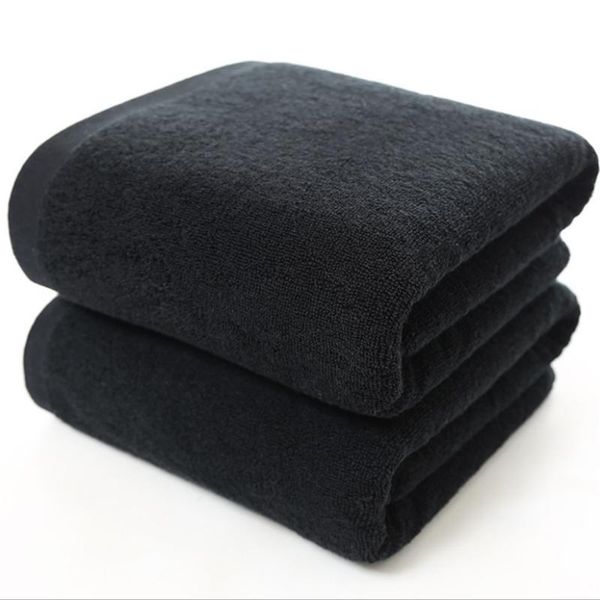 

towel 2pcs cotton beauty salon customized logo bath black large for home el 400g 100 % combed