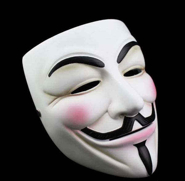 White v máscara masquerade delineador halloween full face máscaras festa adereços vendetta anônimo filme cara sn5482