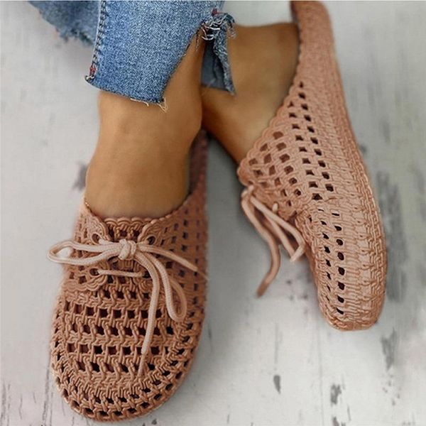 

slippers women's openwork non-slip deodorant breathable flat sandals home indoor lazy student gladiator, Black