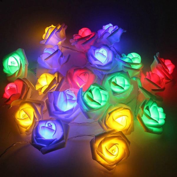 

strings 1m/2m/5m/10m rose flower led string lights holiday for christmas wedding garden party valentine's day decoration