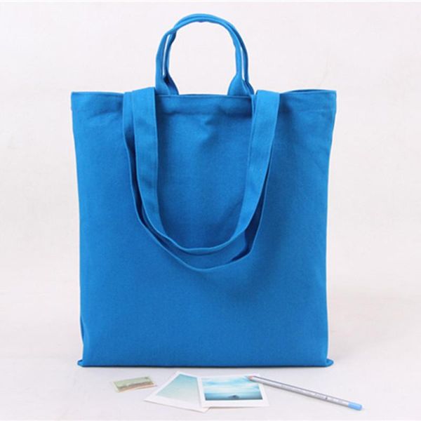 

shopping bags yile 2-strap + handle cotton linen solid color tote carrying bag open closure 5-color choosing d115h