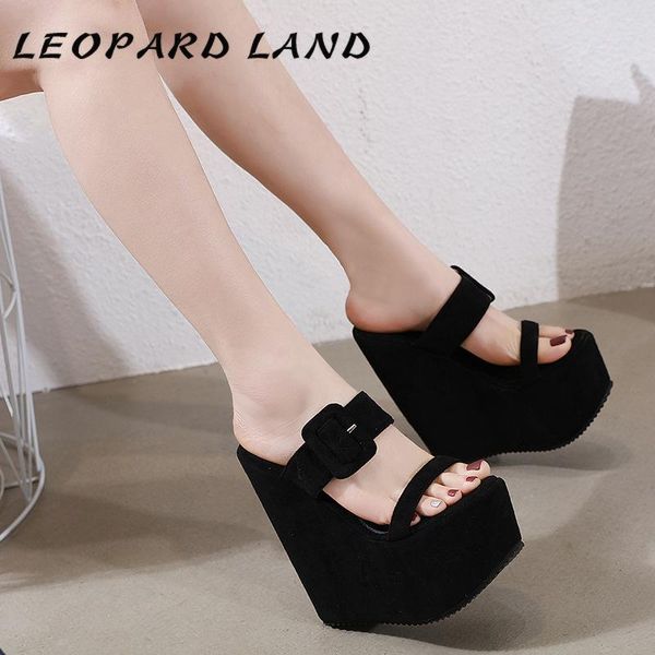 

summer nightclub hate sky high 16.5cm heel women's shoes suede solid color platform sandals, Black