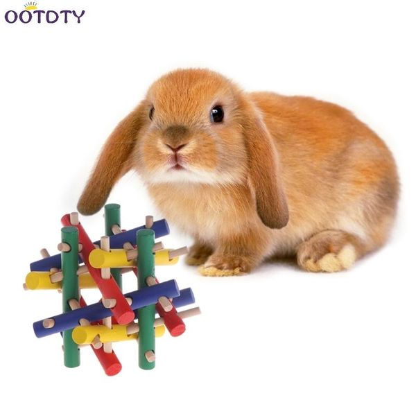 

cat toys pet toy colorful wood safety knot nibbler chew bite for animal