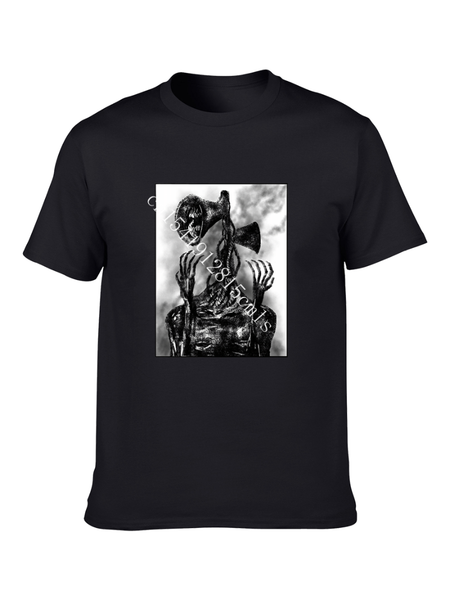

men's t-shirts siren head horror is not real 100% cotton t-shirt casual fashion campus hip hop harajuku super large, White;black