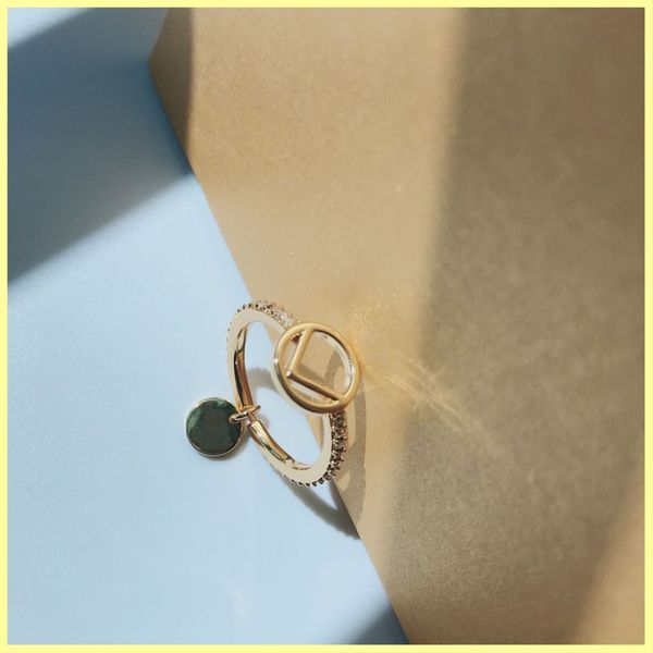 

2021 fashion designer ring diamond rings luxury f jewelry with box engagements for women love ring f brand gold ring necklaces 21100602r, Slivery;golden