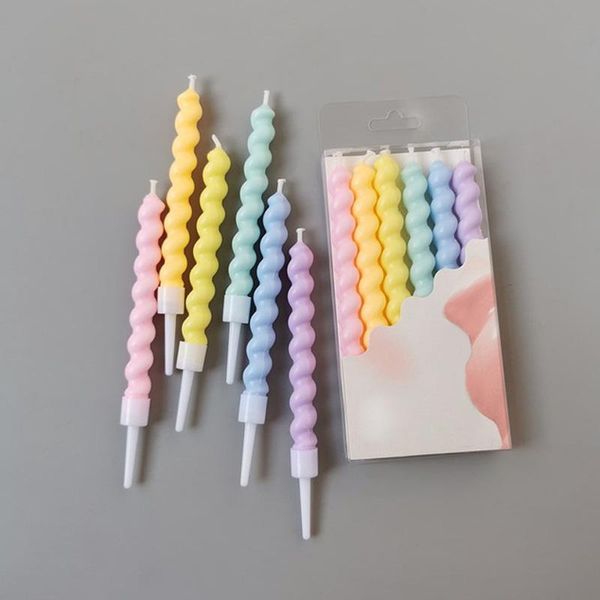 

other festive & party supplies 6pcs curved gold-plated colorful birthday cake candles er insert creative dessert table candle ornaments