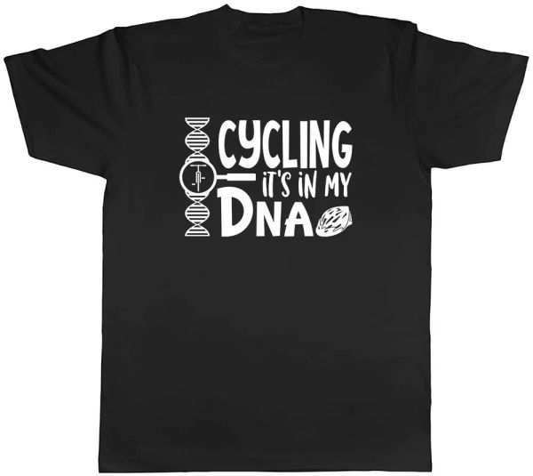 

cycling it's in my dna mens t-shirt tee, White;black