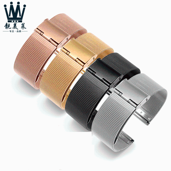

watch bands milanese bracelet stainless steel band for f ossil huawei brand strap 6mm 8mm 10mm 12mm 14mm 16mm 18mm 20mm 22mm, Black;brown
