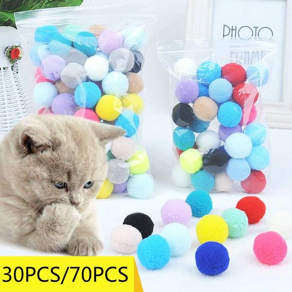 

plush pet funny cat colorful ball mute silent high elastic candy colored chewing teeth toys interactive