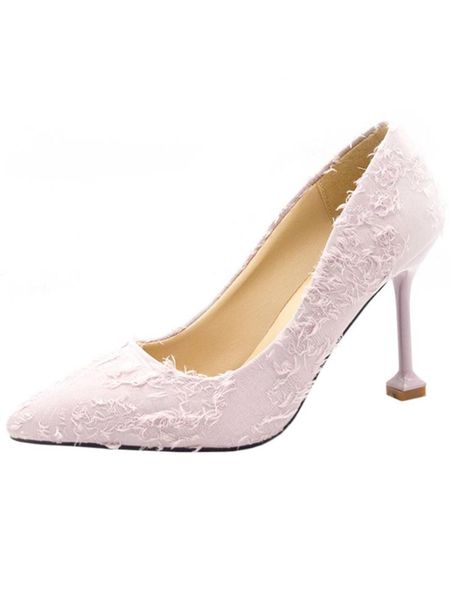 

net red girl small fresh high heels female 2021 spring personality lace pointed shallow mouth stiletto women's shoes dress, Black
