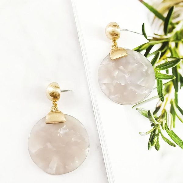 

korean alloy acetic acid plate style round earring dangle & chandelier, Silver
